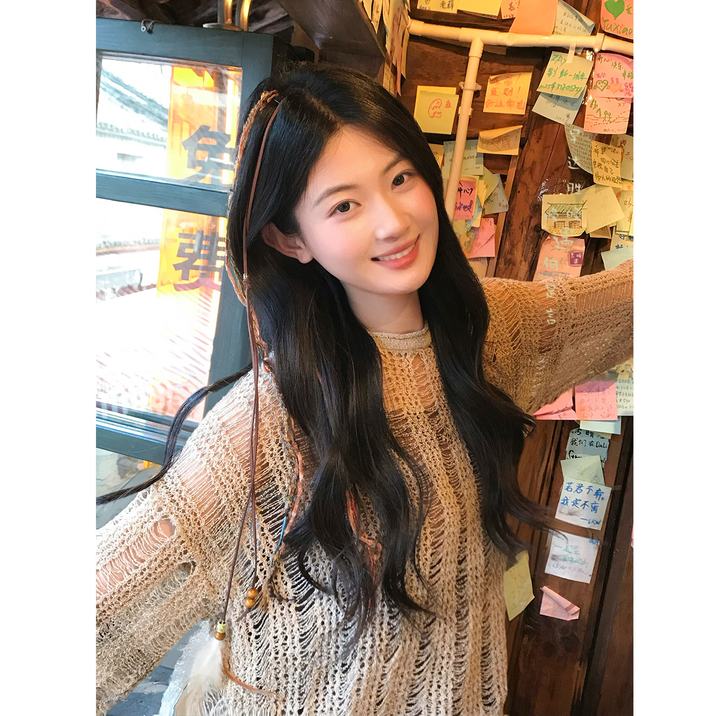 波西米亚彩色编织发绳女复古民族风麻花辫发饰编发带发饰度假头饰