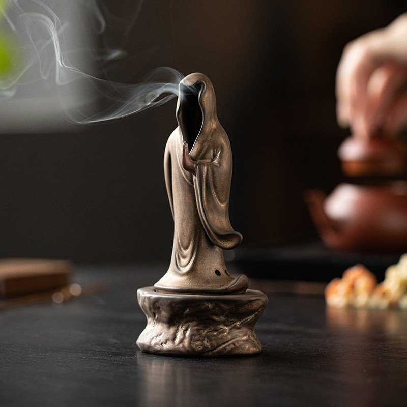 禅意无相迷你小香炉家用室内小片环香炉茶室桌面彷古香薰炉小摆件