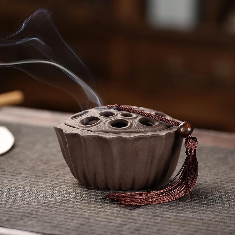 禅意莲蓬盘香炉 大号蚊香炉