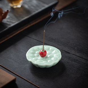 好柿莲莲创意陶瓷线香插座香托家用室内檀沉香薰炉禅意线香炉摆件