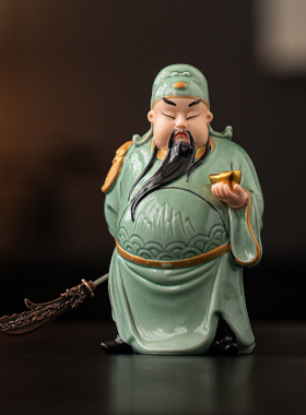 陶瓷关公神像摆件招财武财神关二爷关羽家居客厅装饰开业乔迁礼品