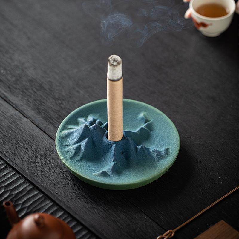 艾条艾柱点香陶瓷底座器具托盘图片