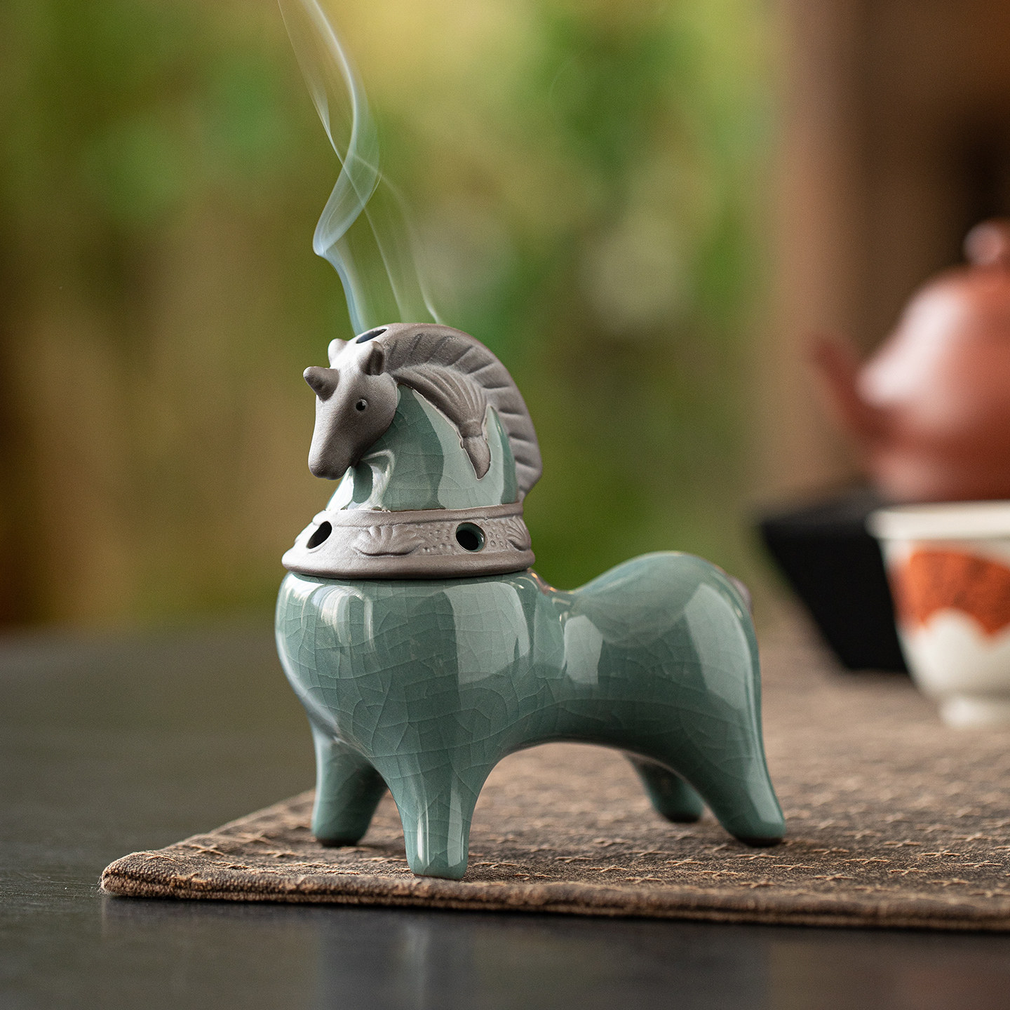 国风唐马小香炉陶瓷迷你盘香炉家用室内香薰炉茶台桌面创意马摆件,家居饰品,香薰炉,淘宝优惠券,粉丝福利购,淘宝优惠卷
