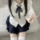 姬物语风琴褶jk衬衫 女长袖 直筒衬衣毕业班服学院风白色上衣秋冬