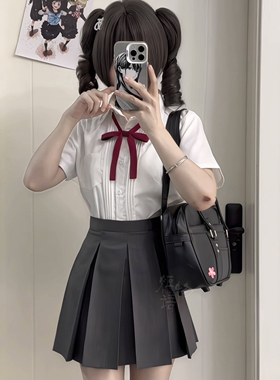 姬物语JK箱褶裙灰色半身裙A字裙正统日系校供学院风毕业照百褶裙