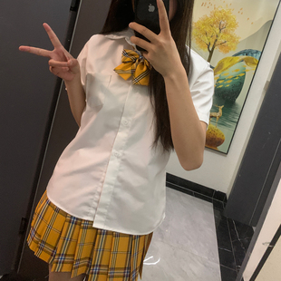 姬物语原创JK格裙幸运杏黄色系格裙正统校供学院风半身裙A字裙