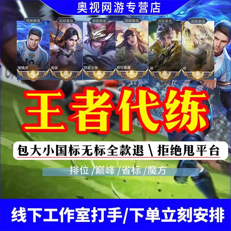 自家打手/拒绝甩单/秒上号/王者荣耀代排位巅峰赛小国标