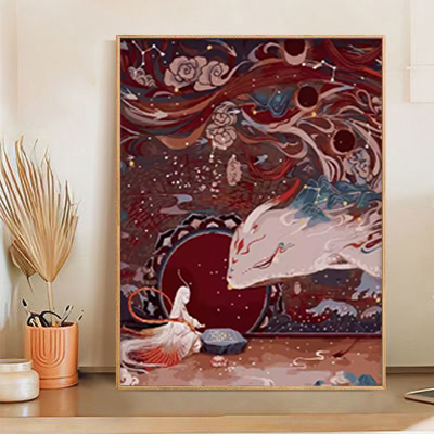 山海经数字油画diy丙烯颜料