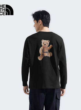 TheNorthFace北面长袖T恤男女同款25秋冬户外纯棉印花打底衫8F0J