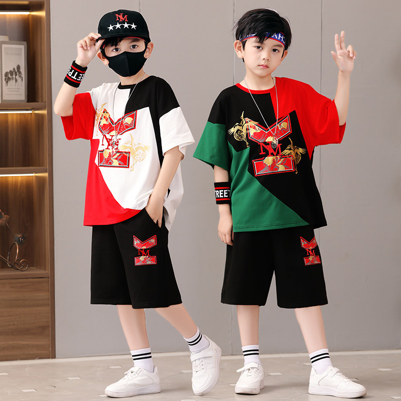 儿童演出服男女童中国风六一学生嘻哈国潮表演服街舞蹈服帅气时髦