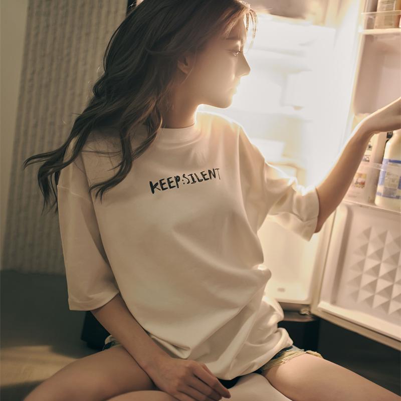 orm同款KEEP字母印花纯棉短袖T恤复古美式宽松百搭情侣上衣ins潮