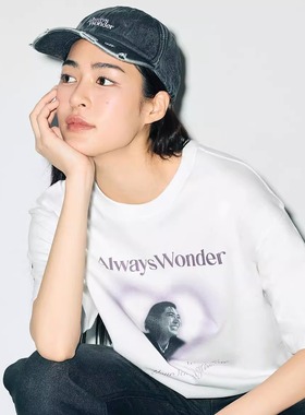 邝玲玲同款【生日限定】2025新款纯棉T恤overseas宽松百搭上衣潮