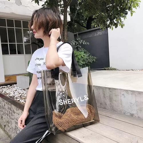 镭射手提袋炫彩果冻包pvc透明定制logo 彩透塑料礼品袋订制包装袋