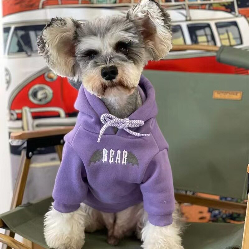 狗狗猫咪冬季衣服宠物加绒卫衣连帽牛角小怪兽加厚比熊雪纳瑞衣服