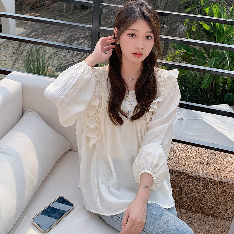 MATERNITY TOPS ARE WORN OUTSIDE IN AUTUMN 2022 NEW KOREAN VERSION OF WOMENS LOOSE AND COMFORTABLE SWEET FUNGUS GENTLE AUTUMN CLOTHES FOR PREGNANT WOMEN