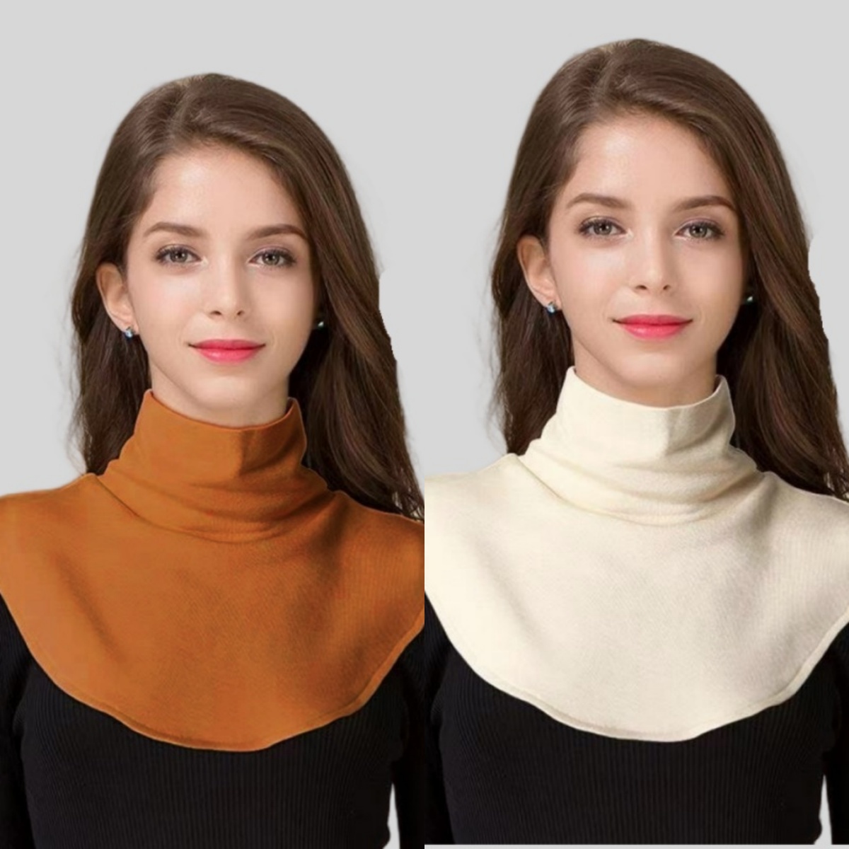 德绒假领子百搭冬季护颈椎保暖