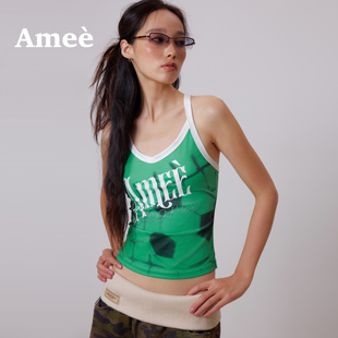 Amee丛林看台工字背心女2026世界杯辣妹修身吊带运动风上衣显瘦