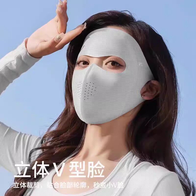 全脸基尼防晒面罩女夏季遮全脸透气薄款冰丝遮阳口罩防紫外线图片
