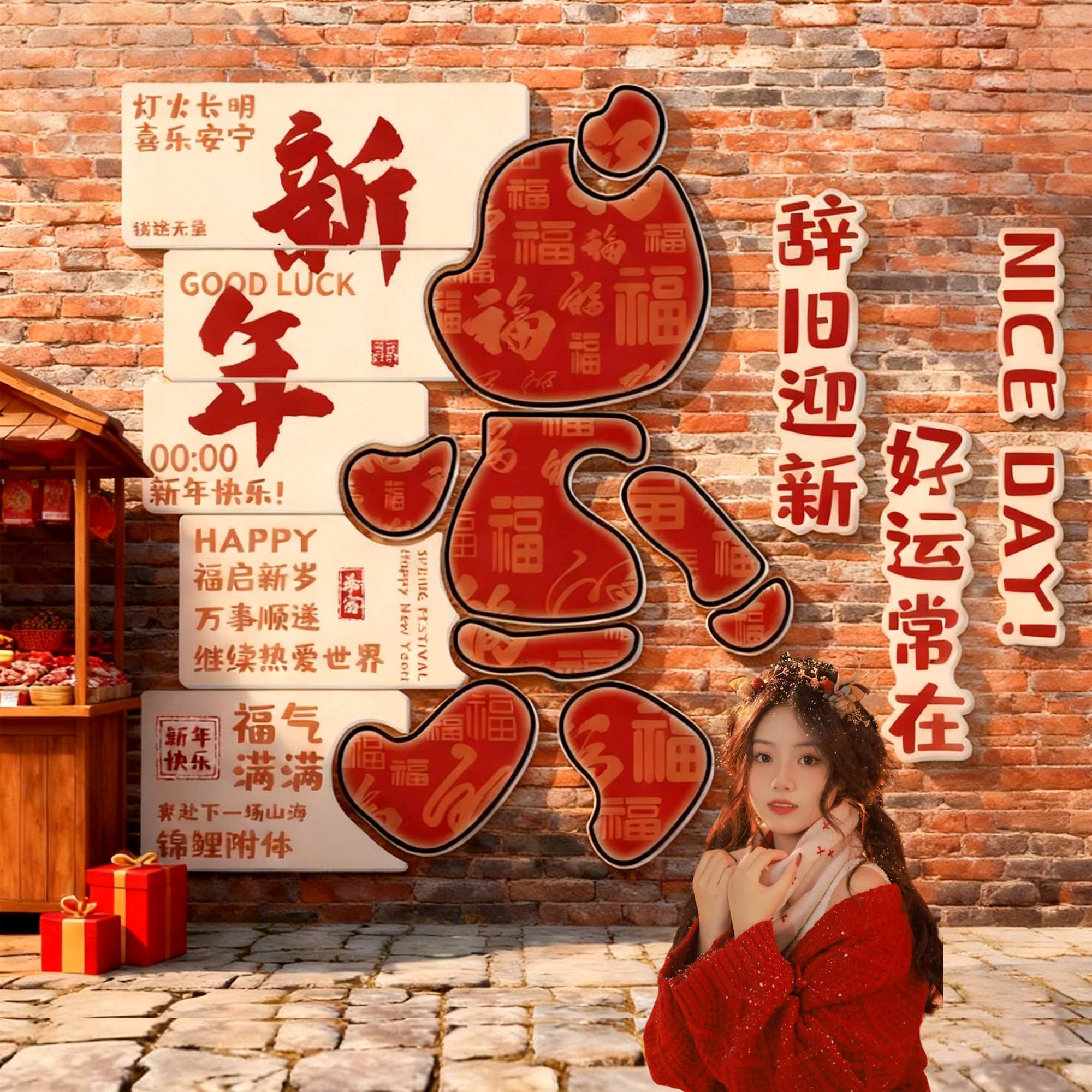 2026新年装饰网红打卡软装墙贴