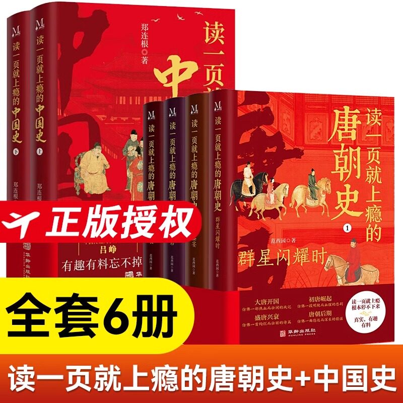 读一页就上瘾的唐朝史+中国史全6册大唐开工初唐崛起盛唐兴衰到唐朝后期从兴起到灭亡时间线完整全面细致的再现了大唐兴亡全过程