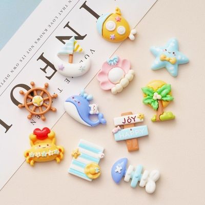 海洋帆船鲸鱼贝壳di夹配件