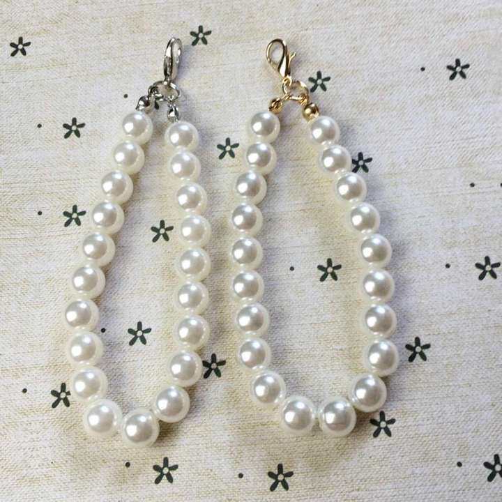DIY 인조 진주 체인 짧은 도매. 키체인 진주 케이스 액세서리 가방 폼폼 수제 액세서리  이미지 1