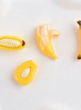 仿真树脂香蕉榴莲树脂配件 奶油胶 DIY 手机壳发夹配件手工材料