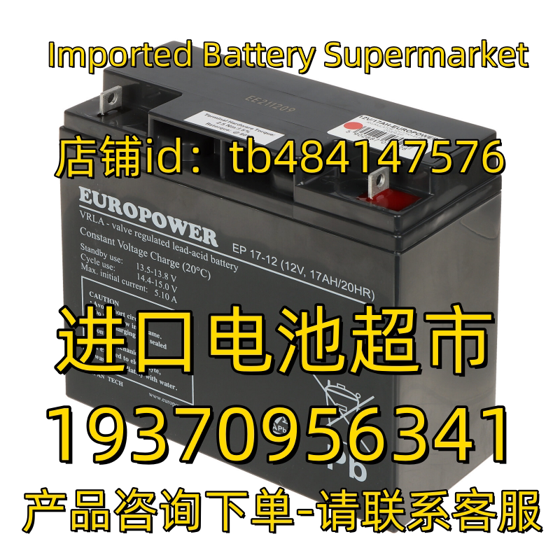 EUROPOWER蓄电池 VRLA BATTERY EP17-12 12V17AH 20HR 免维护电池