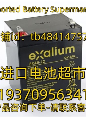 EXALIUM蓄电池 EXA5-12 12V5AH 应急电源 医疗设备免维护电池