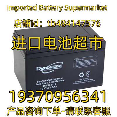 Dyoneurope蓄电池 Dyon DAS12-12 12 Volt 12AH 12V免维护电池