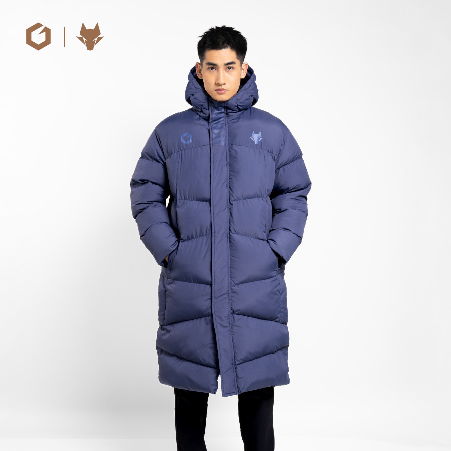 GOINTO上阵工业x陕西联合足球俱乐部运动防寒长款棉服图片