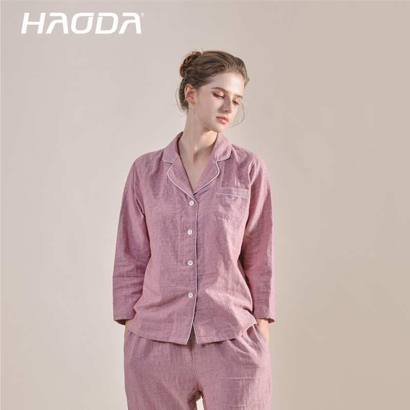 昊达双层纱睡衣春夏季家居服套装