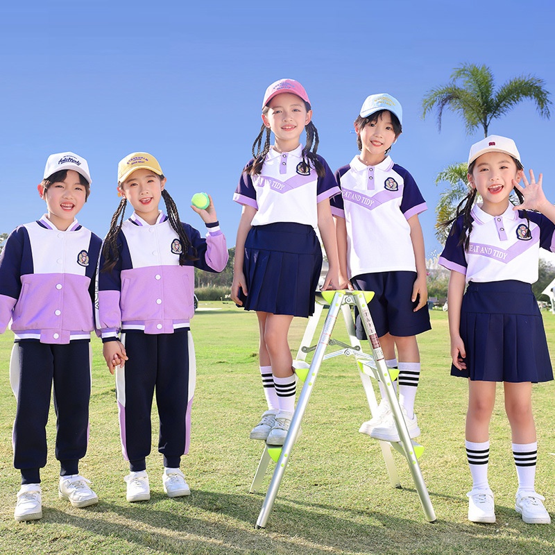 校服中小学生春夏新款幼儿园园服儿童英伦风棒球服套装一年级班服