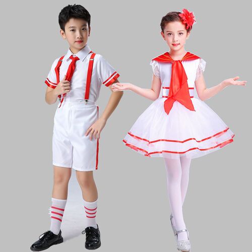 我是红领巾儿童表演舞蹈服小学生诗歌朗诵大合唱少年中国说表演服
