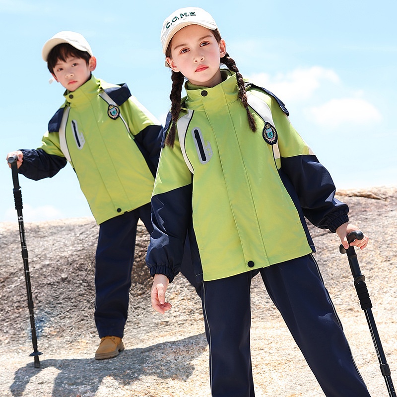 儿童校服套装小学生班服冬装六件套冲锋衣绿色幼儿园园服春秋装