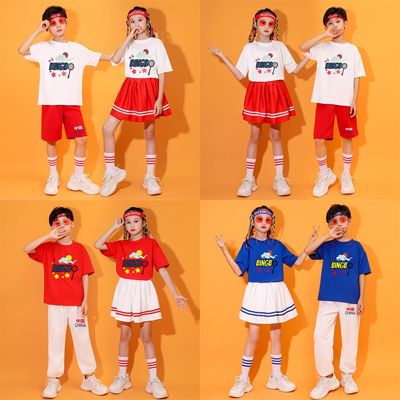 六一儿童啦啦队表演服幼儿园街舞套装小学生运动会舞蹈演出服班服