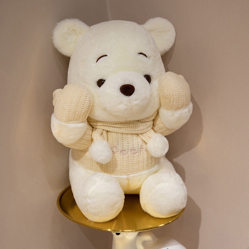 可爱维尼噗噗熊公仔小熊睡觉抱枕布娃娃毛绒玩具圣诞节生日礼物