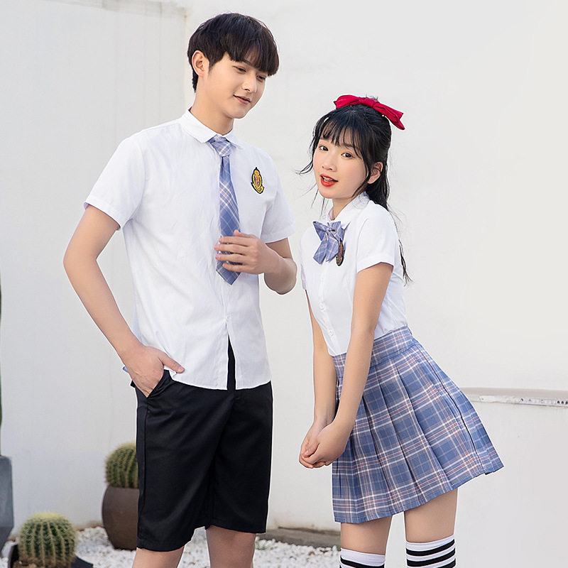 春夏季新款中学生学院风百褶裙校服 jk制服毕业班服 厂家批发