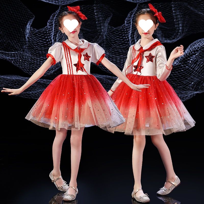 儿童演出服红歌合唱服大合唱团男女童礼服舞蹈小学生朗诵表演服装