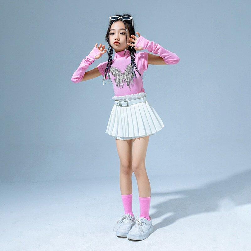 女童爵士舞服装儿童街舞潮服甜酷套装炸街演出服嘻哈jazz舞蹈服