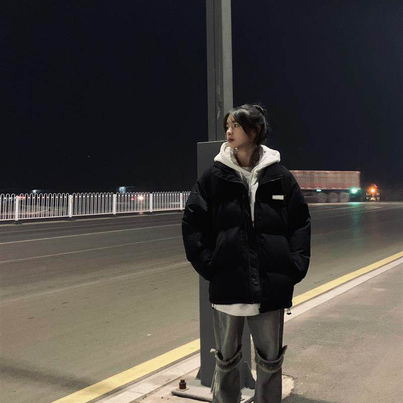 加厚羽绒棉服外套女秋冬季新款宽松oversize小个子学生棉衣面包服