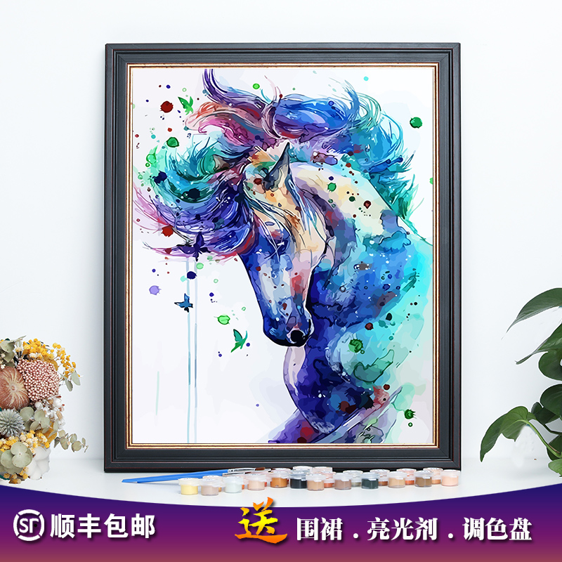 爆款diy数字油画水彩马治愈油彩画