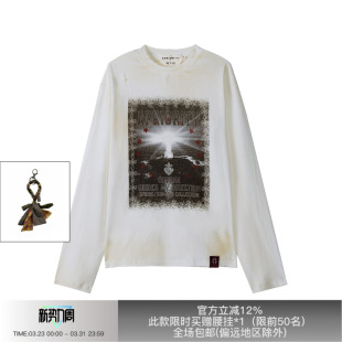 T恤 APRIORITY先验ODVAHA之心做旧水洗印花灯塔长袖 穆祉丞同款