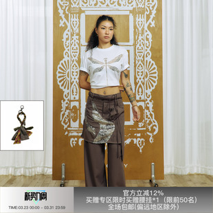 珠片休闲裤 APRIORITY先验 河流可拆卸多穿法不对称剪裁中低腰裙裤