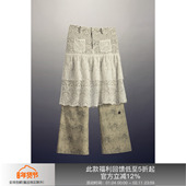白色蕾丝镂空无性别休闲宽松直筒裤 APRIORITY先验 帷幔裙裤