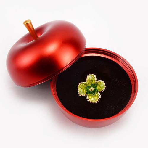简约款铝合金属玫瑰红苹果首饰盒平安夜求婚告白戒指盒饰品盒定制