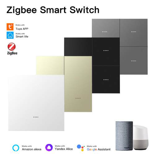 zigbee涂鸦APP智能控制田字格无线远程控制Alexa谷歌语音开关情景