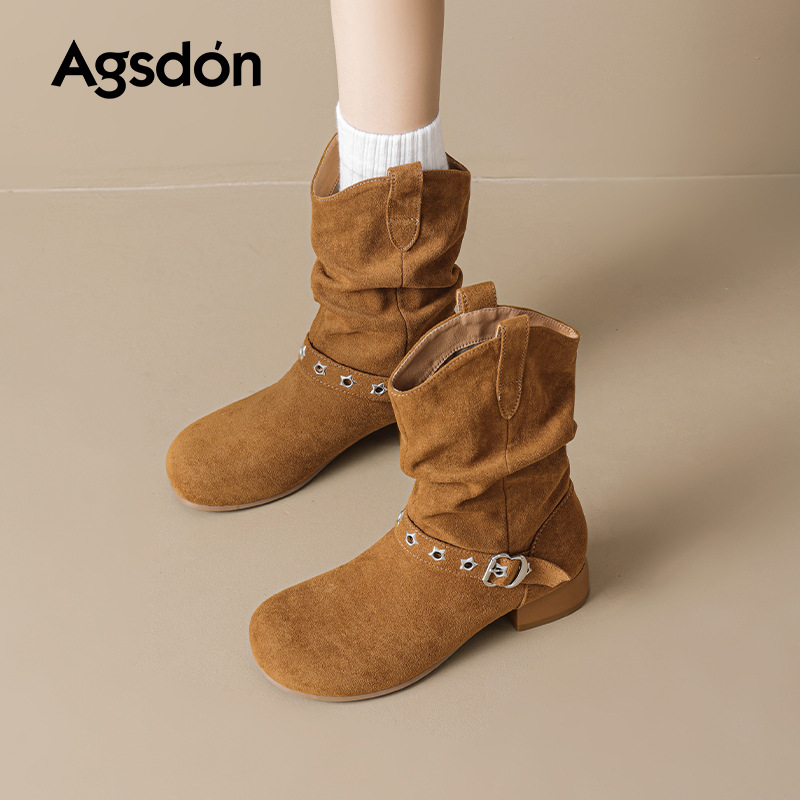 奥古狮登堆堆靴女2025新款