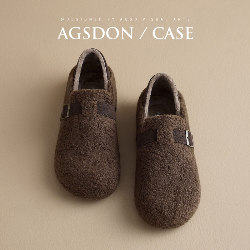 奥古狮登加绒勃肯鞋女2026新款冬季平底棉鞋全包博肯鞋两穿毛毛鞋,女鞋,时尚休闲鞋,淘宝优惠券,粉丝福利购,淘宝优惠卷