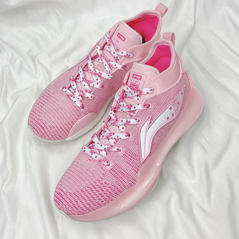 原创鞋带适配lining李宁驭帅1342low樱花粉色篮球鞋鞋带绳配饰潮